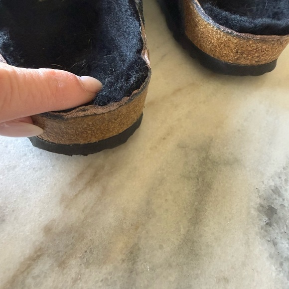 Birkenstock Black Suede Boston Clog 8.5 or 39 shearling lined - Picture 7 of 8